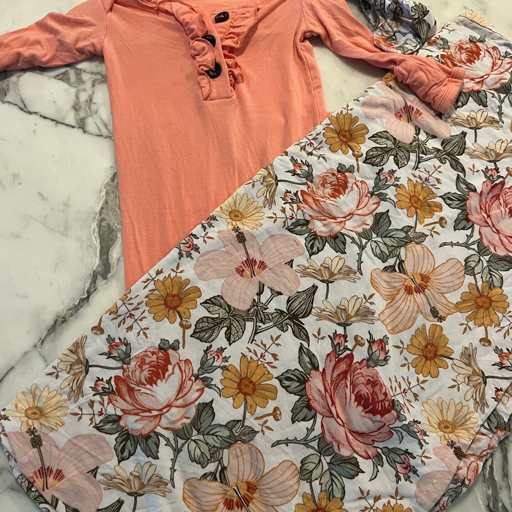 Caden Lane Peyton’s vintage Floral Gigi and Max Milkmaid‎ Goods Hattie Swaddle
